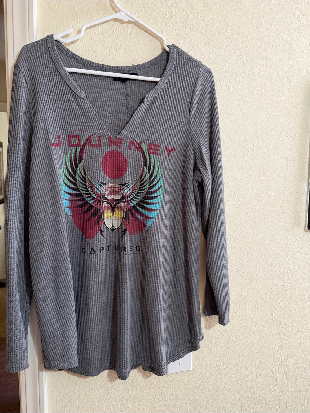 Vinyl Icons-Gray Long-Sleeve Graphic Women's Top
